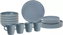 Lataa kuva Galleria-katseluun, Brunner melamiiniastiasto Dolomit Blue, liukueste, 16 osaa