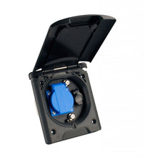 Lataa kuva Galleria-katseluun, Upotettava musta rasia 230V+12V+tv+sat