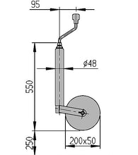 Lataa kuva Galleria-katseluun, Nokkapyörä teräsvanne 200X50 300kg