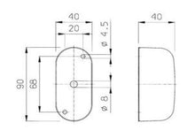 Lataa kuva Galleria-katseluun, Äärivalo pu/va ovaali, painettava lasi