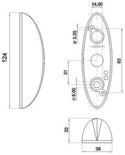 Lataa kuva Galleria-katseluun, Äärivalo pu/va 124x39mm, painettava lasi