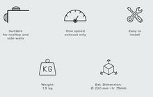 Lataa kuva Galleria-katseluun, Poistoilmaventtiili 12V MaxxDome valkoinen LED