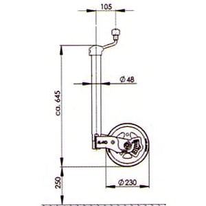 Nokkapyörä AL-KO Premium 230x80, 300kg