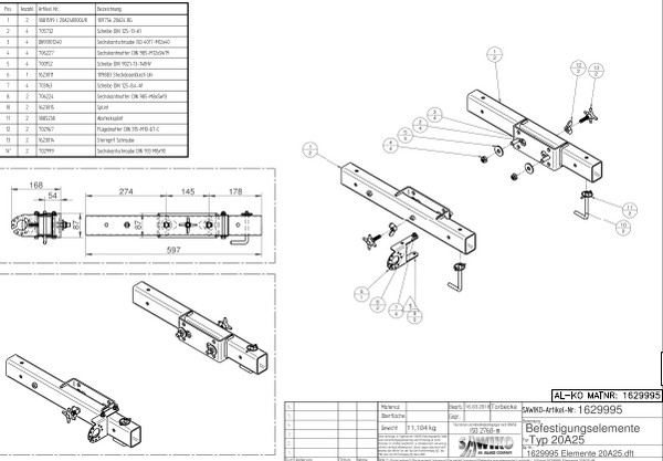 AMC Vario palkkikiinnitys AL-KO 150KG 20A24 20A2400000 - ProCaravan