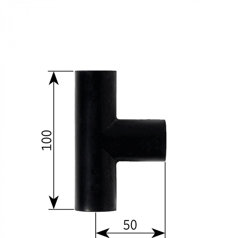 Alde kumi T-kappale 22 mm, 100x50 mm, kiristimet