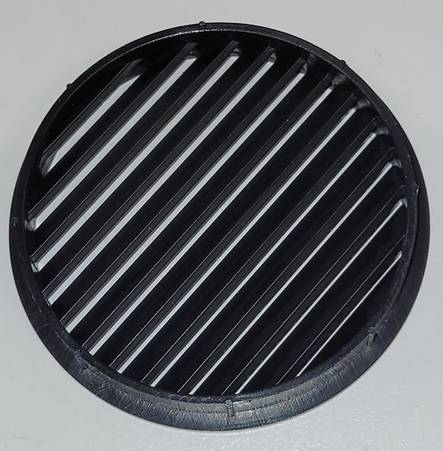 Tuuletusritilä pyöreä musta Ø65mm RAL 9004