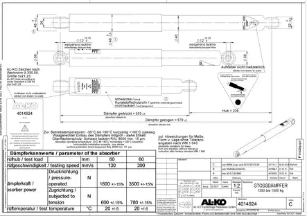 Akselin iskunvaimennin 350-580 reikä 12mm