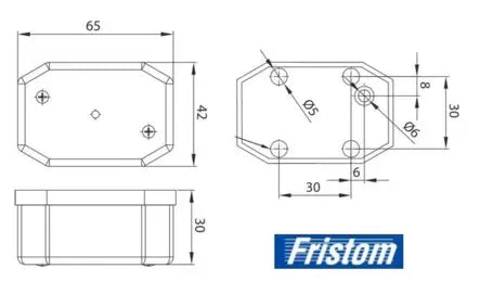 Etuvalo valkoinen Fristom 12-36V Johdolla