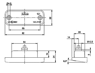 Jokon rekisterikilven valo upotettava led 82x32mm