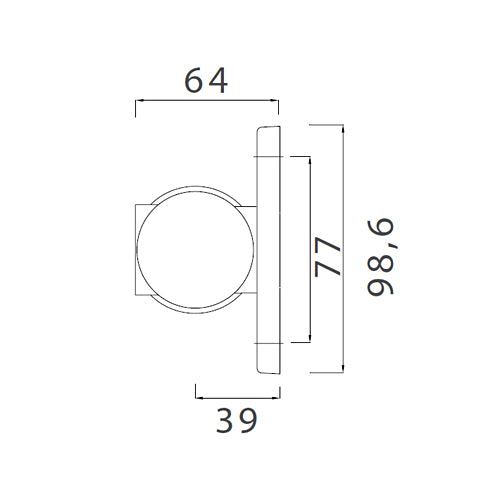Sivuvalo pu/va 64mm 12-24v led