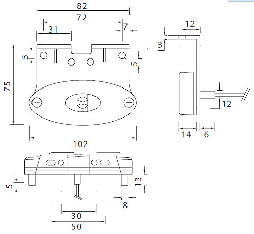 Aspöck etuvalo led flatpoint 12v Etuvalo flatpoint led muovi kiinnikkeellä