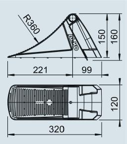 Pyöräkiila UK 36 KL, muovi, max. 1600kg