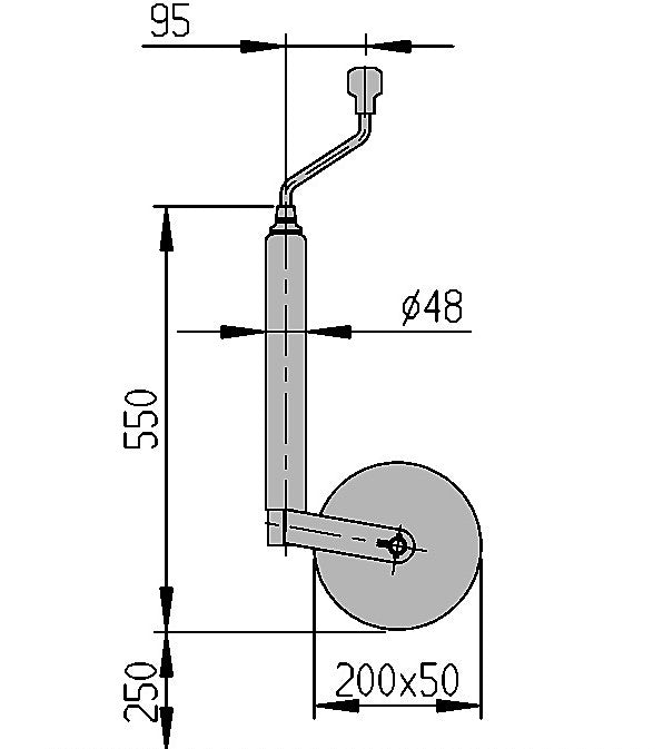 Nokkapyörä teräsvanne 200X50 300kg