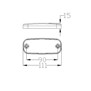 Led äärivalo 12v punainen pituus 111mm