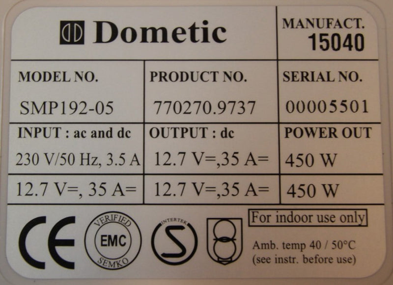 Muuntaja Dometic 450VA 230V->12V