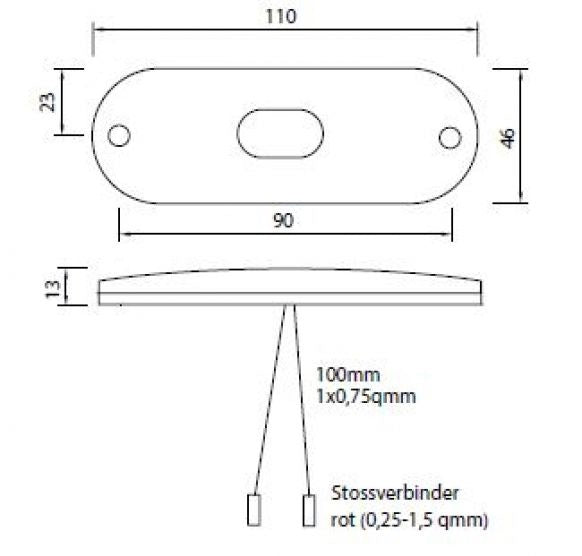 Aspöck led Sivuvalo johto 100mm