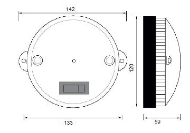 Aspöck sisävalo inpoint 12v Sisävalo sis polttimon ja katkaisimen