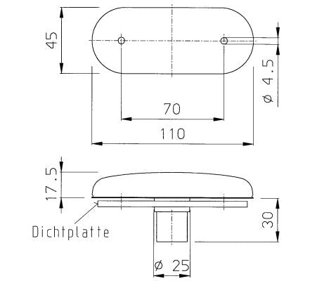 Äärivalo upotettava  Jokon 110x45