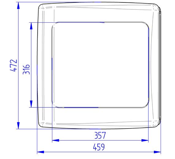 Kattoluukku 40x40 veivattava, 12V, läpik