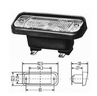Rekisterivalo upotettava Hella 82,5x32,5mm, rv 65mm